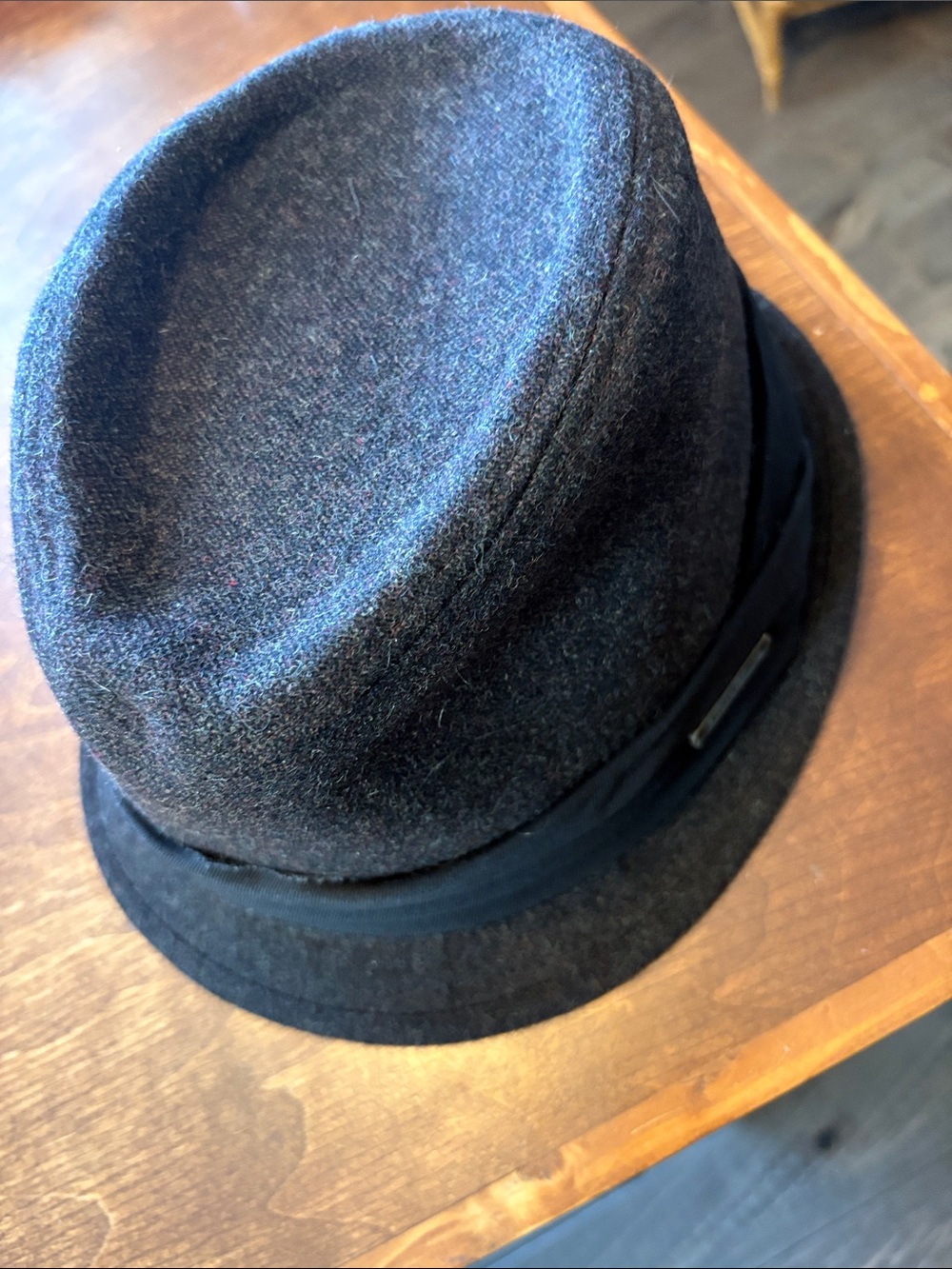 Men's Charcoal Wool Trilby Hat with Black Band